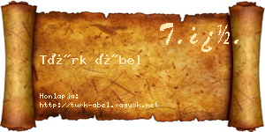 Türk Ábel névjegykártya